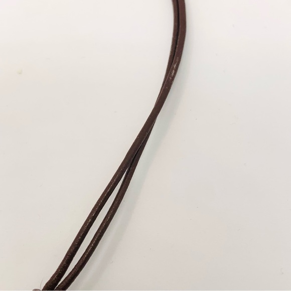 Silpada Textured Sterling Silver Coin Pearl Brown Leather Necklace N1257 - Picture 6 of 6